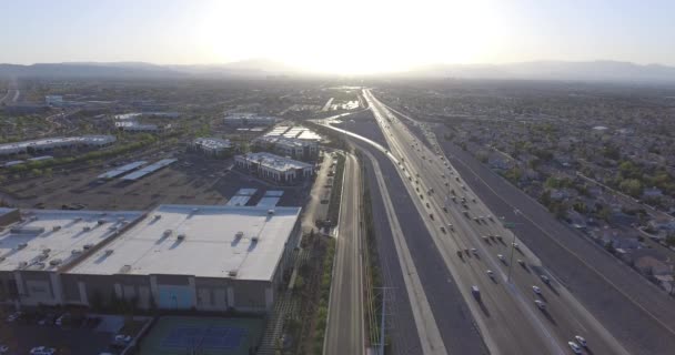 Las Vegas Otoyolu Sakin Gün Batımı Görüntüsü — Stok video
