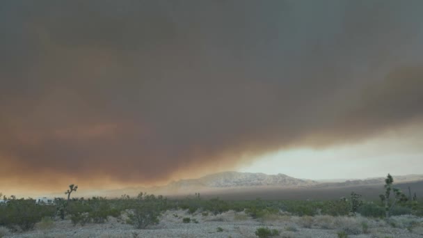 Smoke Wild Fire Spreading Nevada Desert Las Vegas Nevada 2020 — Stock Video