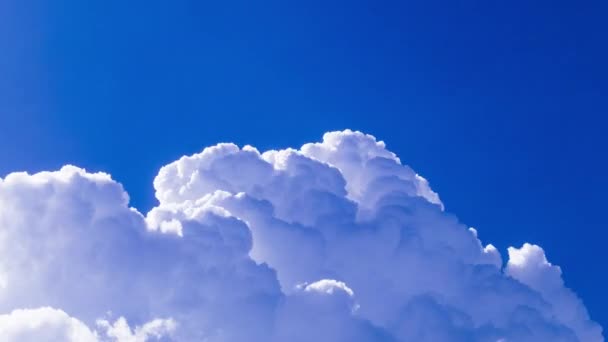 Nubes Esponjosas Forro Plata Sobre Fondo Cielo Azul Polarizado Vívido — Vídeo de stock