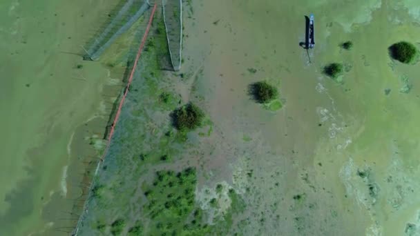 Pijlkop Vissen Trap Visser Boot Azië Een Echte Flyover Met — Stockvideo