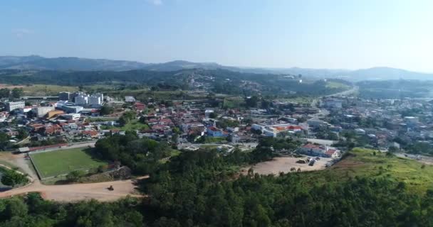 Rencana Dengan Drone Dalam Gerakan Lateral Kota Kecil Pedalaman Paulo — Stok Video