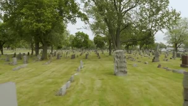 Stable Street View Cemetery Drone Buffalo Cemetery Walking View Walking — Vídeo de Stock