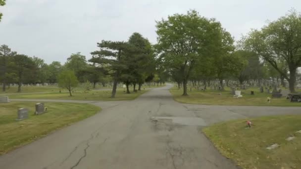 Stable Street View Cemetery Drone Buffalo Cemetery Street View Front — Stok Video