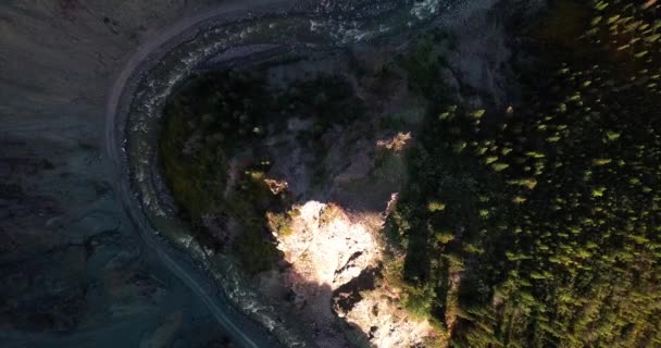 Spectacular View Directly Yukon Burwash Creek White River Rapid Waters — Stock Video