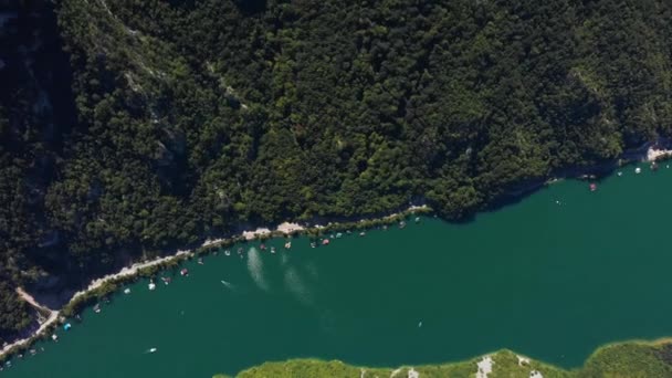 Vista Olho Pássaros Lago Perucac Artificial Rio Drina Com Represa — Vídeo de Stock