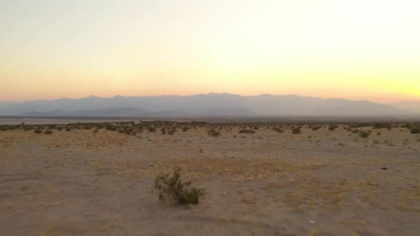 Low Drone Shot Ampla Vista Deserto Vale Mexicali Entrando Lago — Vídeo de Stock