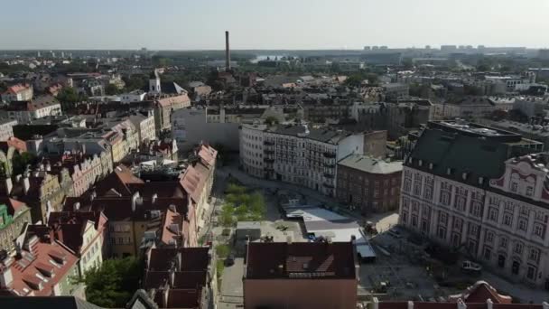 Luftaufnahme Der Altstadt Von Poznan Polen Einem Sommertag Abend Luftaufnahme — Stockvideo