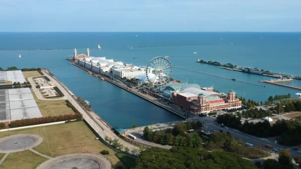 Vue Imprenable Sur Baie Chicago Journée Ensoleillée Dans Baie Grande — Video