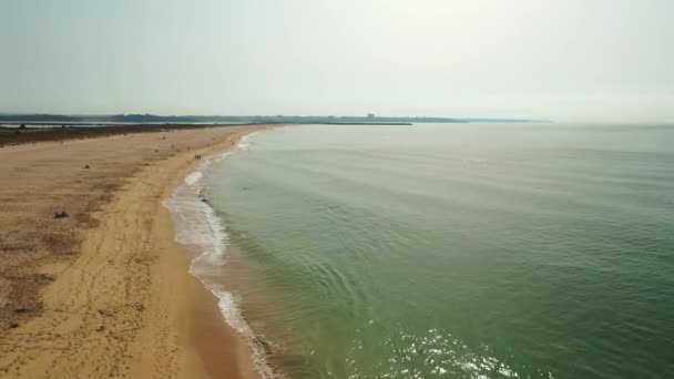 Lot Nad Pustymi Plażami Portugalii Covid — Wideo stockowe