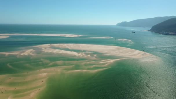 Formações Areia Topo Península Troja Portugal — Vídeo de Stock