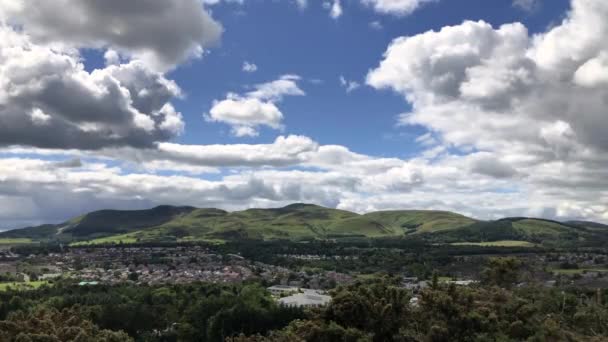 Υπέροχη Βόλτα Στο Εδιμβούργο Σκωτία Θέα Pentland Hills — Αρχείο Βίντεο