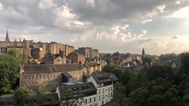 Edinburghs Nya Stad Och Dean Village Citycape — Stockvideo