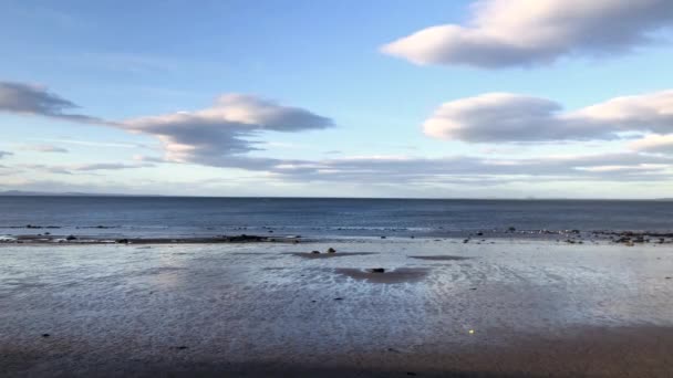 Lugn Och Fridfull Kväll Stranden Portobello Edinburgh Skottland — Stockvideo