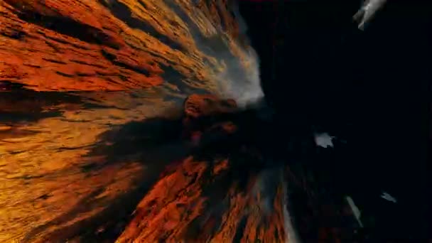 Rocas Rojas Fractales Gran Cañón Niebla — Vídeos de Stock