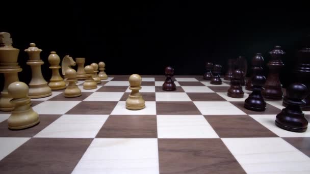 Strategické Šachy Rozlišení Inspirován Královnou Gambit — Stock video