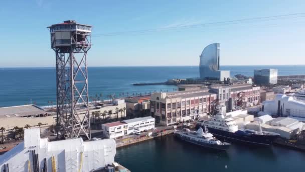 Kamera Barcelona Dji Mini Ile Teleferiğinde Çekildi — Stok video