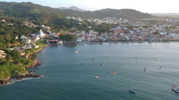 Vista General Playa Brasil Garopaba Santa Catarina Atardecer — Vídeo de stock