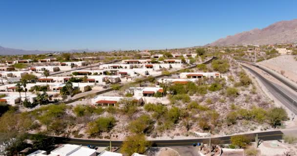 Drone Tiro Casas Deserto Emtucson Arizona — Vídeo de Stock