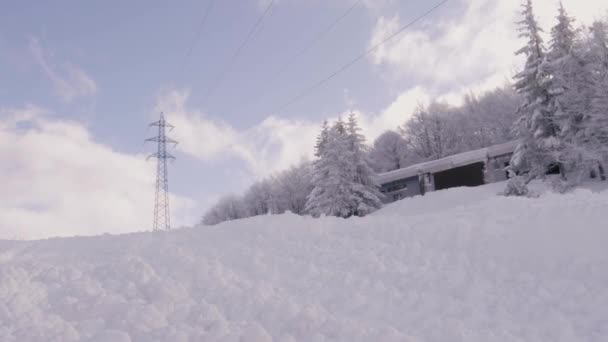 Herrlicher Sonniger Tag Den Schneebedeckten Bergen Italiens — Stockvideo