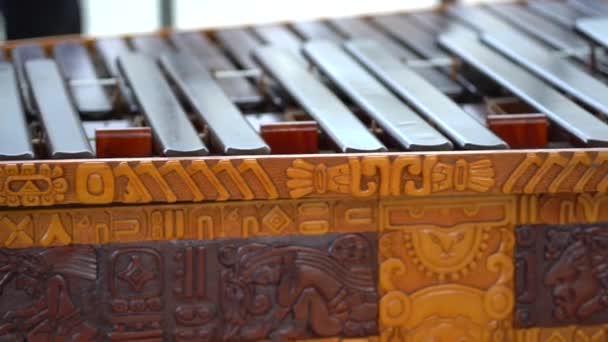 Panning Shot Marimba Marimba Maya Dal Guatemala — Video Stock