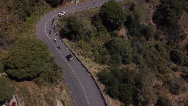 Shot Air Dji Mini2 Road Mountains Barcelona — Stock Video