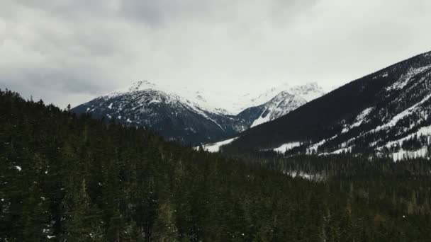 Repülőgép Drón Felvétel Hegyvidéki Táj Közelében Duffey Lake Brit Columbia — Stock videók