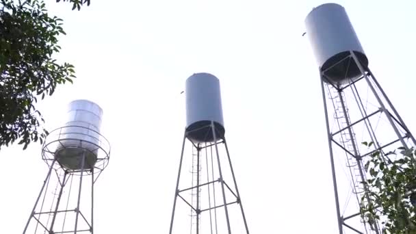 Metal Water Cistern Water Tanks — Stock Video