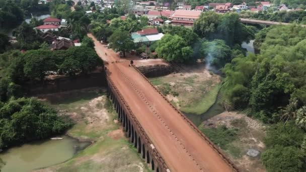 Tempio Angkor Spean Praptos Kampong Kdei Bridge Parte Dell Antica — Video Stock