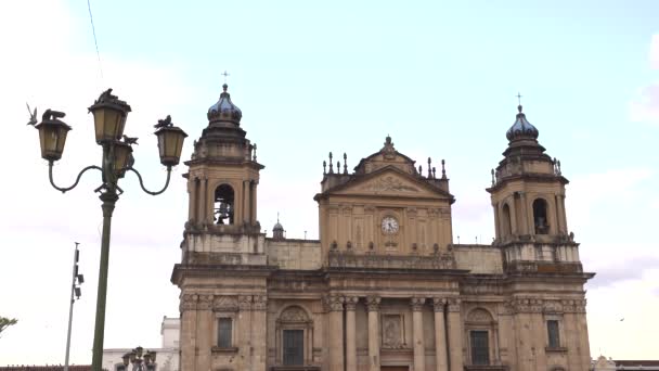 Γουατεμάλα Εθνικό Καθεδρικό Ναό Χωρίς Ανθρώπους — Αρχείο Βίντεο