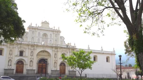 Cattedrale Antigua Guatemala Central Park — Video Stock