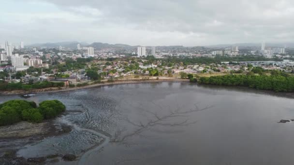 Воздух Через Приливной Грязи Квартира Музей Парк Вьехо Панама Сити — стоковое видео