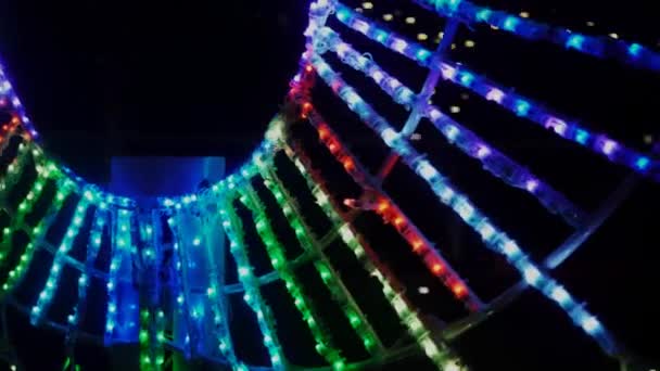 Espectáculo Luz Navidad Angel Wings 360 Rotación — Vídeo de stock