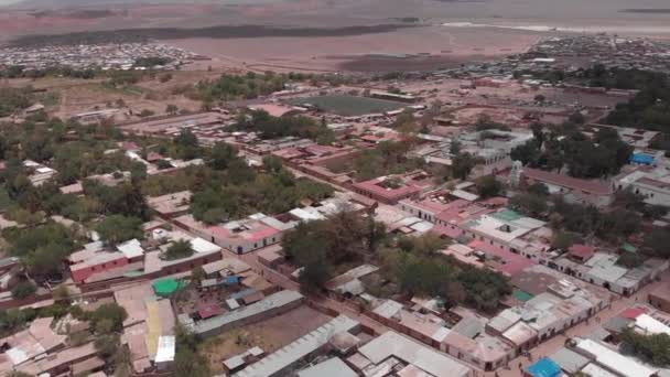 Öknen Platt Och Torra Oas Stad San Pedro Atacama Chile — Stockvideo