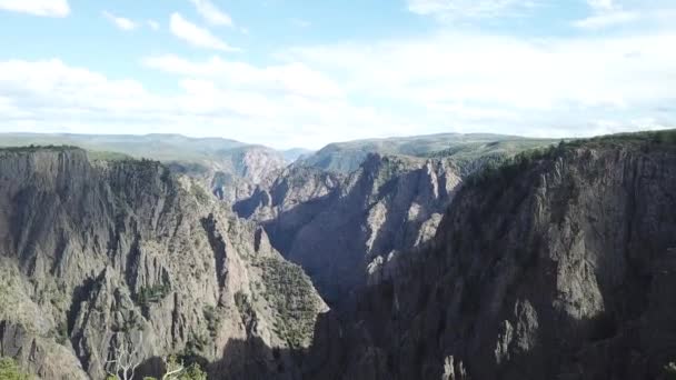 Black Canyon Aerial Drone Shot Canyonland Epic American Terrain — Stock Video