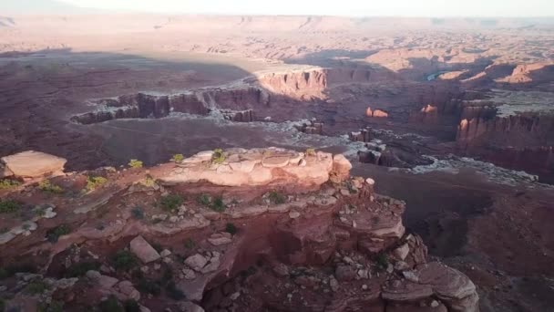 Red Rock Canyon Aerial Shot Drone Terreno Americano Épico Canyonland — Vídeos de Stock