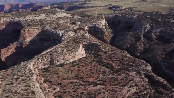 Preto Canyon Aérea Tiro Drone Terreno Americano Épico — Vídeo de Stock