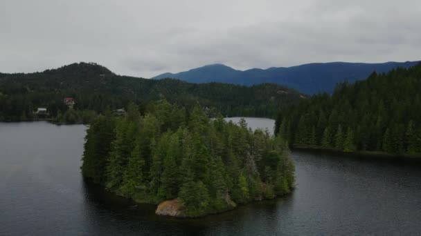Вид Воздуха Озеро Гарден Бей Британской Колумбии — стоковое видео