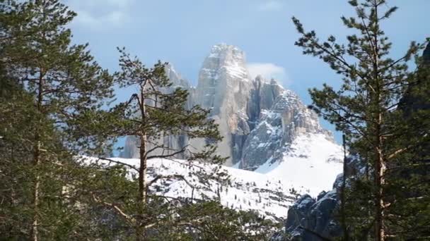 Tre Cime Lavaredo Picos Montanha Dolomitas Itália Três Picos Tirol — Vídeo de Stock