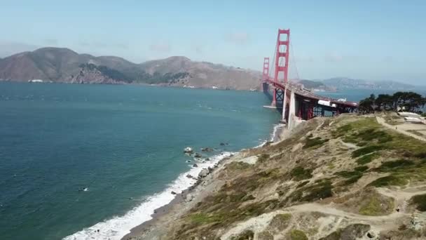 Podul Golden Gate Din California Frumoasă Însorită — Videoclip de stoc