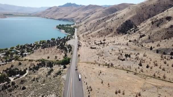 Lake Topaz Nevada Aerial Shot Pan — Stock Video