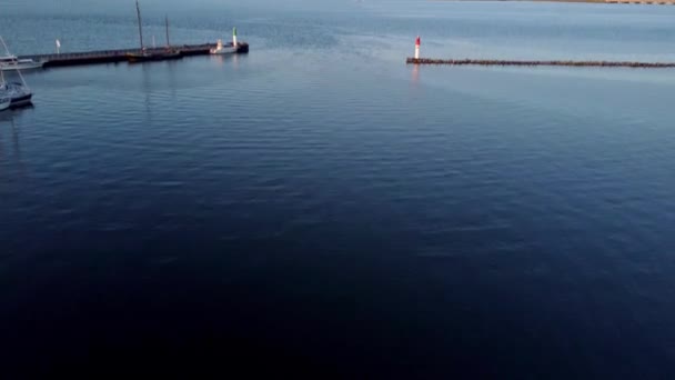 Вход Порт Марины Открыть Вид Море Остров — стоковое видео