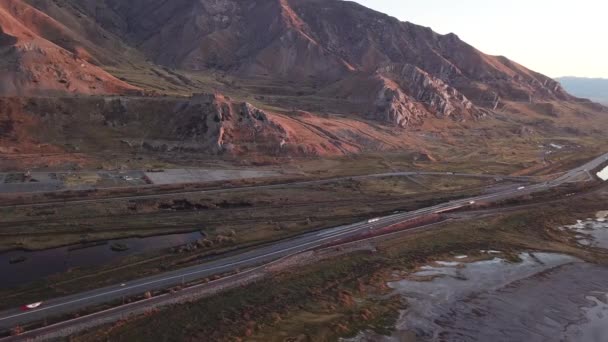 Beautiful Aerial Drone Shot Red Rocky Mountains Utah Orbit — Stock Video