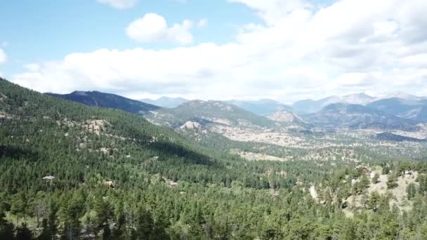 Krásný Aerial Drone Shot Zimní Hory Les Jaře Colorado Dolly — Stock video