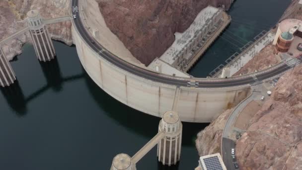Aerial View Top Hoover Dam — Stock Video