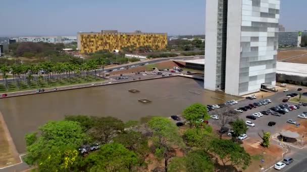 Paisagem Aérea Prédio Congresso Nacional Centro Brasília Brasil Cityscape Centro — Vídeo de Stock