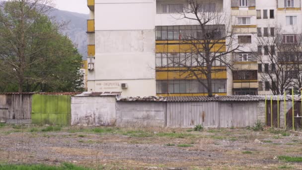 Old Brutalist Apartment Building Post Communist Bulgaria Eastern Europe — Stock Video