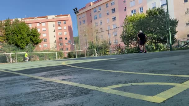 Дивовижне Тренування Тенісного Спорту Сонячний День — стокове відео