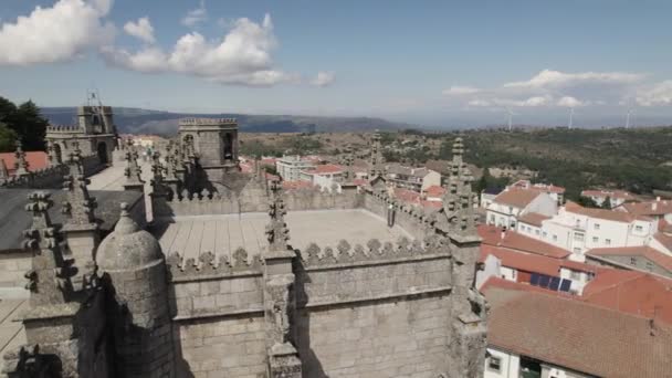 Detalles Manuelinos Góticos Guarda Catedral Guarda Portugal — Vídeos de Stock