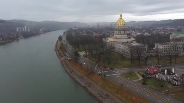 西维吉尼亚的首府和河流 — 图库视频影像