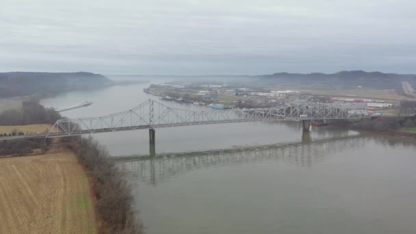 Drone Arial Ohio River — Stock video